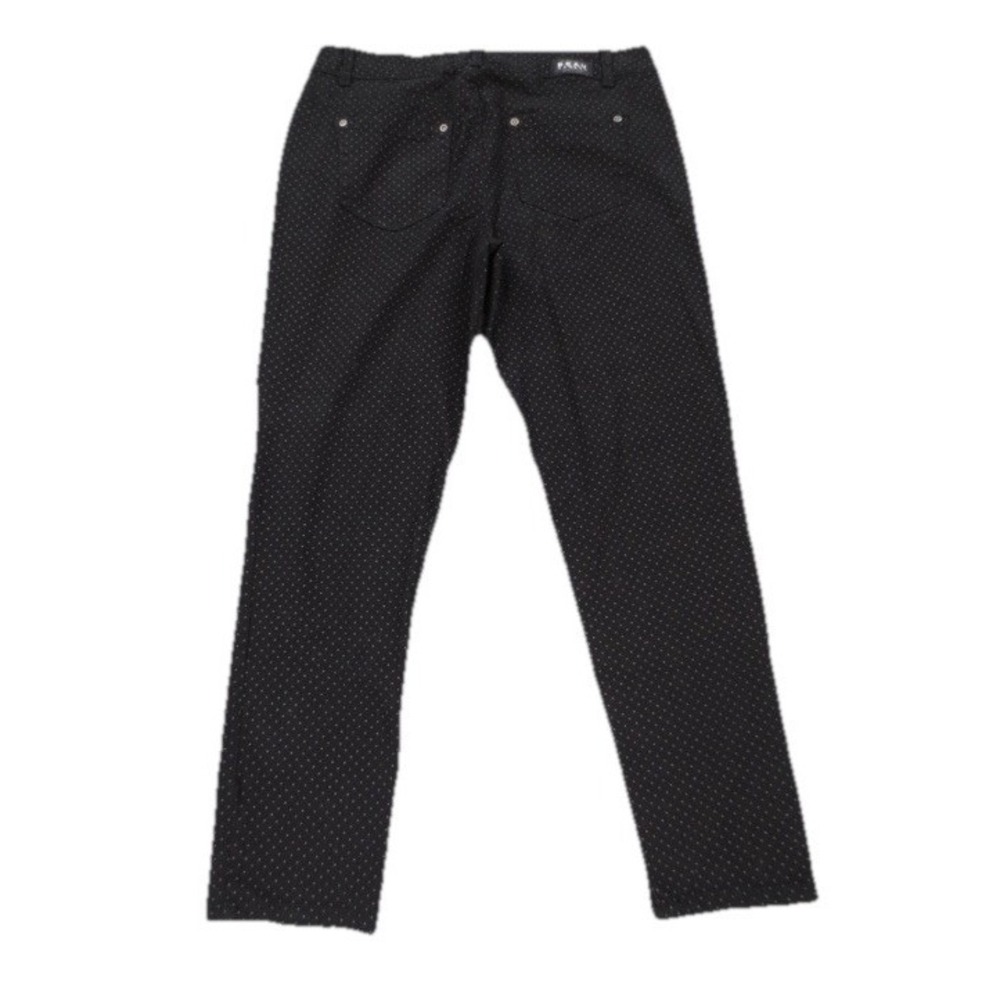 Beau Dawson Jeans Women's 12 Black‎ Polka Dot Stretch Blend Cropped Tapered Leg - Picture 2 of 6